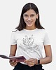 t-shirt damskie Koszulka kwiaty line art rośliny natura książki