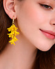 kolczyki z masy plastycznej Kolczyki forsycja żółte, wiszące kolczyki kwiaty, biżuteria wiosenna