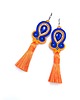 kolczyki soutache Kolczyki sutasz z chwostami pomarańczowo chabrowe kolorowe na lato Jolly