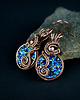 kolczyki wire wrapping Kolczyki z druzą z żywicy