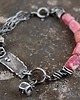 bransoletki wire wrapping Rodochrozyt srebrna oksydowana bransoleta