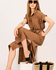 sukienki midi damskie Sukienka szmizjerka letnia SARA DRESS camel