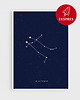 plakaty Plakat EKSPRES - Bliźnięta - znak zodiaku - granat
