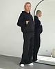 komplety damskie Aba komplet oversized kangurka i szerokie spodnie wide leg  Black