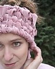 opaski do włosów Różowa ciepła opaska handmade