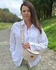 saszetka nerka Nerka z puchatej tkaniny w pepitkę Różowa