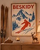 plakaty PLAKAT GÓRY narty SKI zimowy sport Alpy retro personalizacja