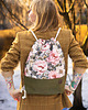 plecaki Damski workoplecak w kwiaty pastelowy róż KWIATOWA SIELANKA