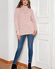 swetry damskie  Sweter oversize z golfem - SWE148 róż