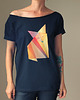 t-shirt damskie Lis origami czarny Oversize