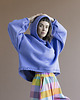 bluza z kapturem damska Bluza Oversize Fioletowa