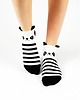 skarpetki damskie Skarpetki w paski z pandą - panda z uszkami