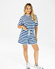 t-shirt damskie Bluzka Joy Szerokie Paski Classic Blue