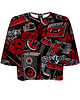 t-shirt damskie DR.CROW T-shirt Krótki CROP Graffiti Spray