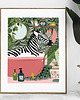 grafiki i ilustracje Plakat Zebra w Tropikalnym Spa