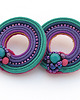 kolczyki soutache Ciemnozielone koła  4