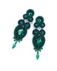 kolczyki soutache Lady kolczyki sutasz zielone wieczorowe lekkie z kryształkami