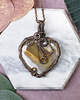 wisiory Miedziany wisiorek wire wrapping z agatem z Botswany #456