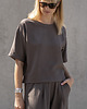 t-shirt damskie Wiskozowy t-shirt oversize - kakao