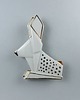 broszki Broszka Pozłacana Porcelanowa Origami Królik