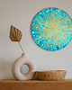 obrazy Okrągły obraz "Serce Oceanu" średnica 40 cm acrylic pouring