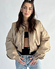 kurtki damskie Krótka kurtka bomber mocca zipper