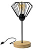 lampy stołowe Lampka Nocna Stołowa Drewniana Metalowy Klosz E27 Tokio