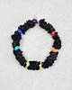 korale 6418 czarny, kolorowy, tęczowy naszyjnik; korale