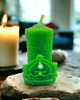 świeczniki i świece Zielona  świeca intencyjna SAMOUZDRAWIANIE z wosku pszczelego