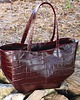 torby na ramię SHOPPER GINA M burgundowa śliwka CroCo GOLD