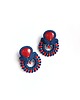 kolczyki soutache Kolczyki sutasz granatowo czerwone (jadeit) sztyfty