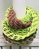 szale damskie Ażurowy szal komin apaszka handmade ombre neon fluo