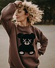bluza z kapturem damska Bluza oversize Mocha Teddy dla mamy i taty