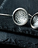 kolczyki wire wrapping Oksydowane kolczyki z teksturowanego srebra