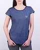t-shirt damskie Koszulka damska z haftem GÓRY jeansowy melanż