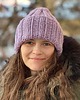 czapki damskie Zimowa czapka Buran  100% wełna z Peru lawendowy szron