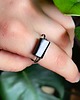 pierścionki srebrne Pierścionek srebro z czarnym turmalinem BLACK amulet rozmiar 18