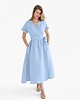 sukienki midi damskie Lniana Sukienka JASMINE BLUE SKY
