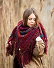 szale damskie Chusta  z frędzlami MAXCOLOR melange red