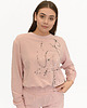 bluza bez kaptura damska Bluza Happy różowa malowana