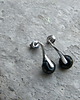 kolczyki wire wrapping Czarny onyks   - sztyfty