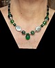komplet biżuterii Na zielono komplet: naszyjnik, bransoleta i kolczyki z czeskiego szkła handmade