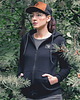 bluza z kapturem damska Bluza damska z kapturem rozpinana naszywka GLOBUS czarna