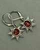 kolczyki wire wrapping Małe kolczyki słoneczka czerwony karneol wire wrapping