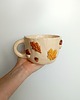 kubki Ceramiczny jesienny kubek w liście i grzyby