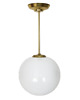 lampy wiszące Lampa wisząca Mid Century Modern, lata 50., mosiądz i szkło, kula 25 cm