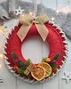 wianki bożonarodzeniowe Wianek świąteczny handmade ze sznurka