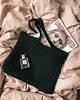 torby na ramię Torba kosz ze sznurka bawełnianego czarna