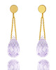 kolczyki złote Earrings Ametyst Lila Krople złoto 585