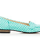 baleriny damskie SKÓRZANE BALERINKI ZAPATO 025 MIĘTOWE KWADRATY